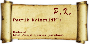 Patrik Krisztián névjegykártya